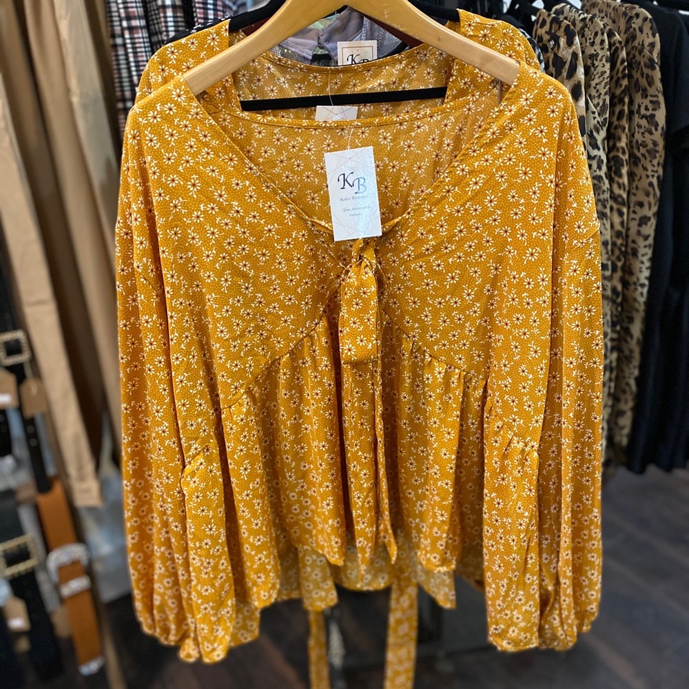Mustard Floral Blouse